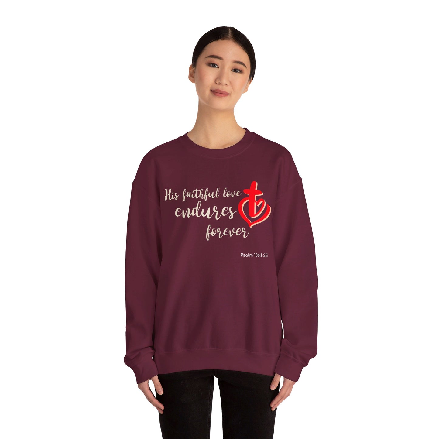 His Faithful Love Unisex Heavy Blend™ Crewneck Sweatshirt