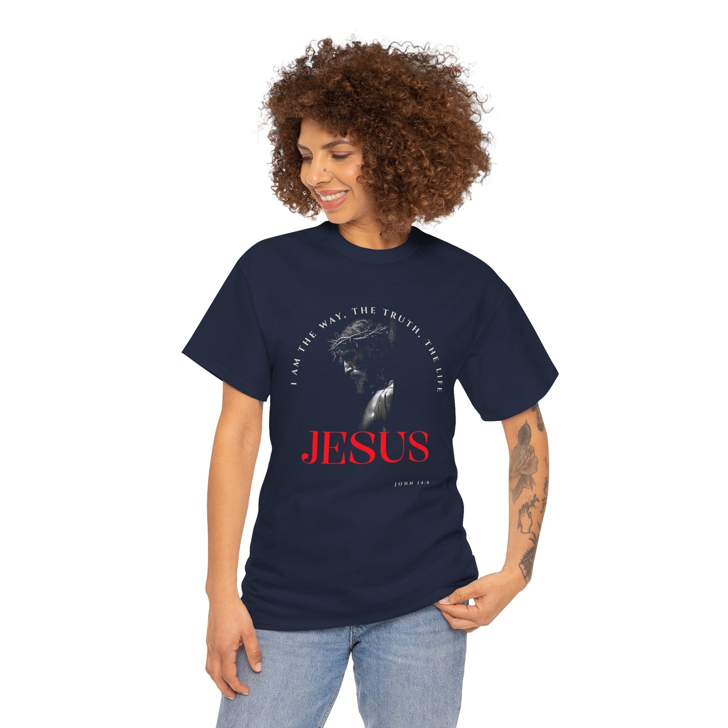 I AM the Way, the Truth, the Life Inspirational Unisex Heavy Cotton Tee