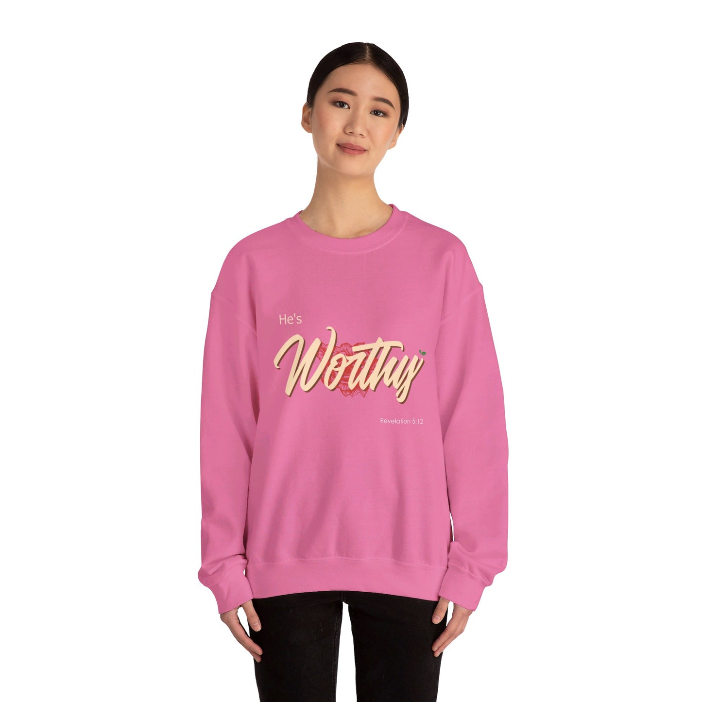 He's Worthy Unisex Heavy Blend™ Crewneck Sweatshirt