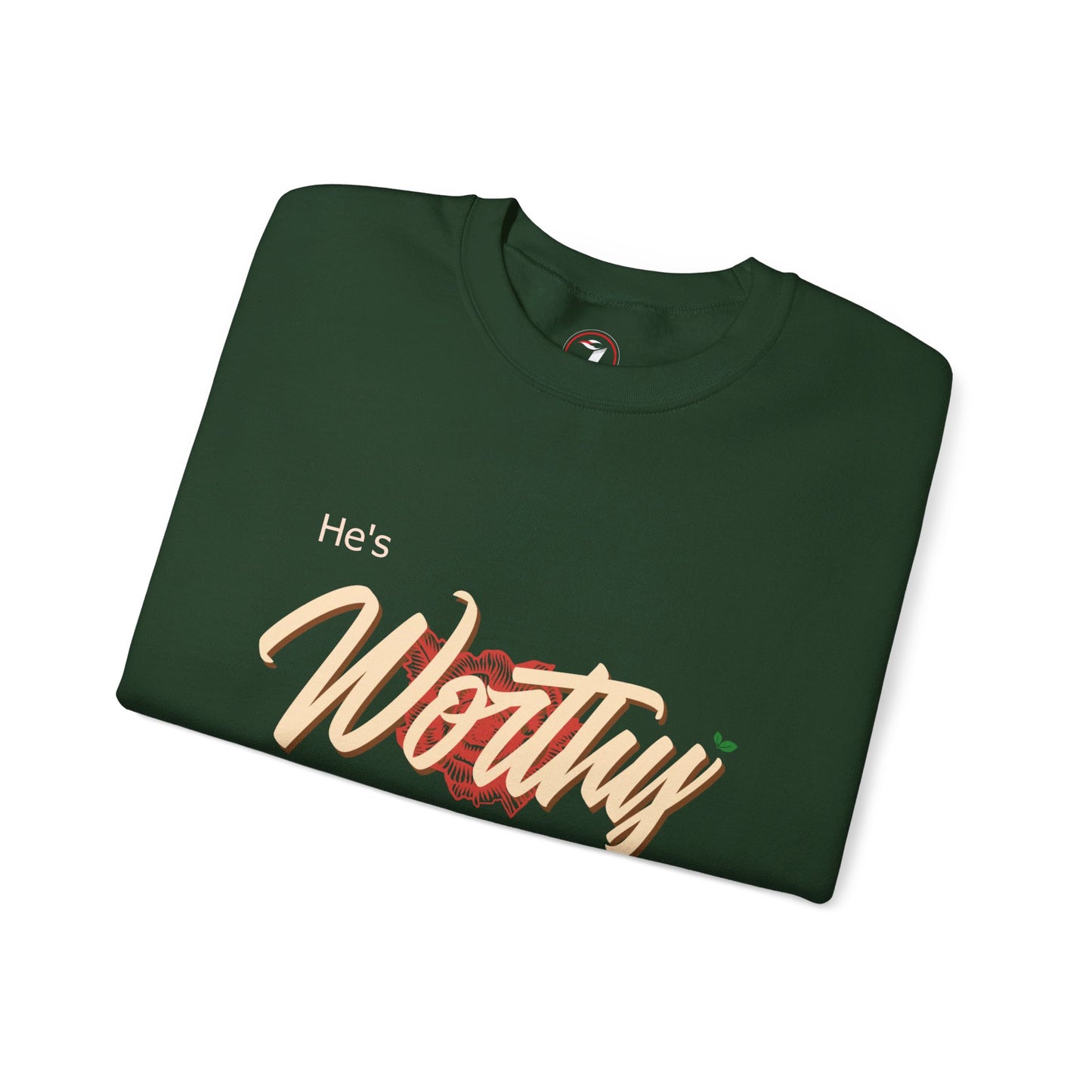 He's Worthy Unisex Heavy Blend™ Crewneck Sweatshirt