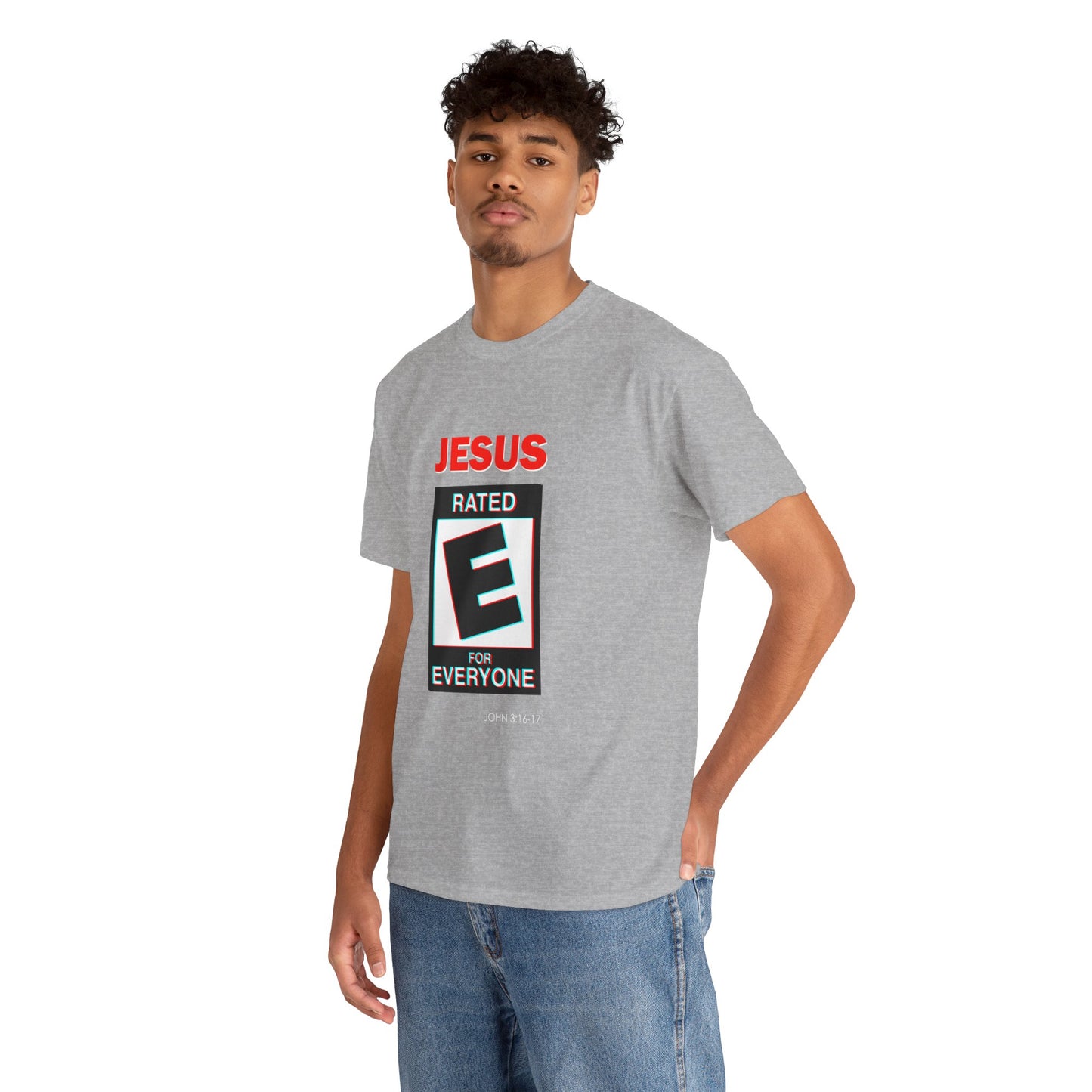 Jesus Rated E Unisex Heavy Cotton Tee Christian T-Shirt