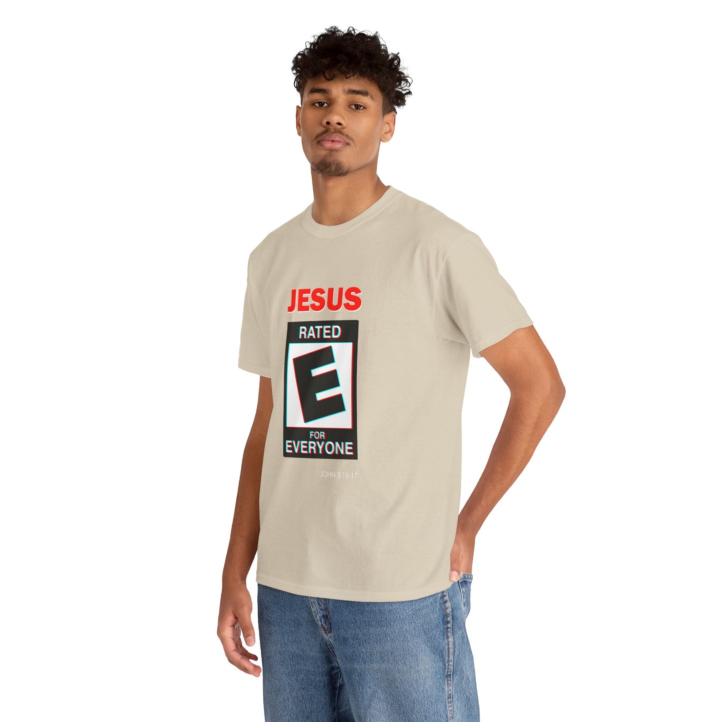 Jesus Rated E Unisex Heavy Cotton Tee Christian T-Shirt