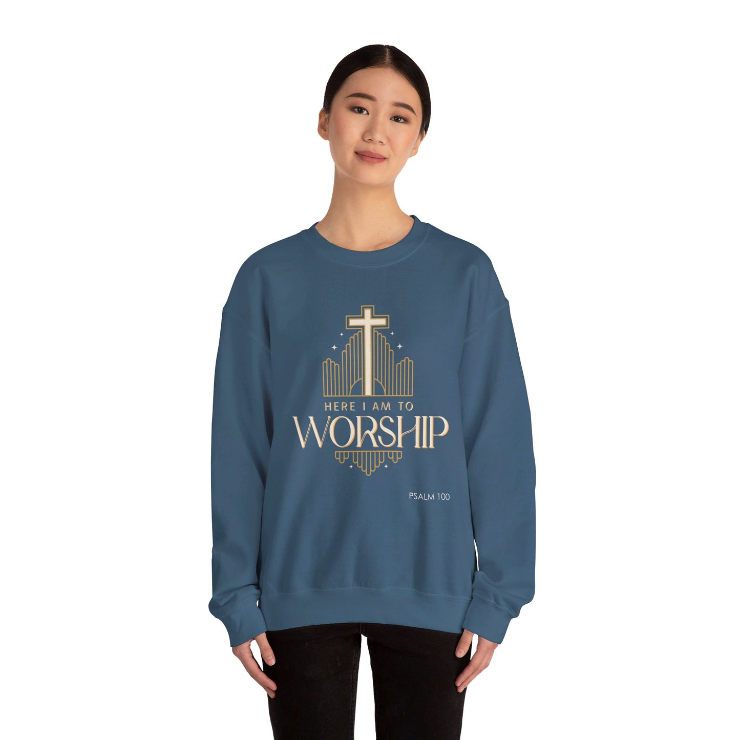 Here I Am To Worship Unisex Heavy Blend™ Crewneck Sweatshirt