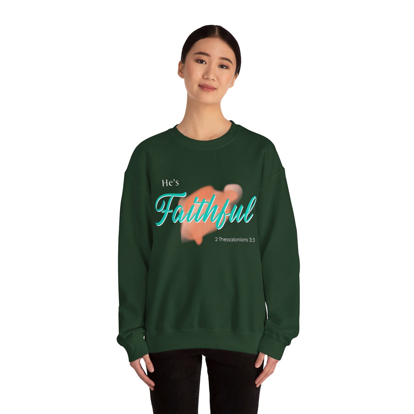He's Faithful Unisex Heavy Blend™ Crewneck Sweatshirt