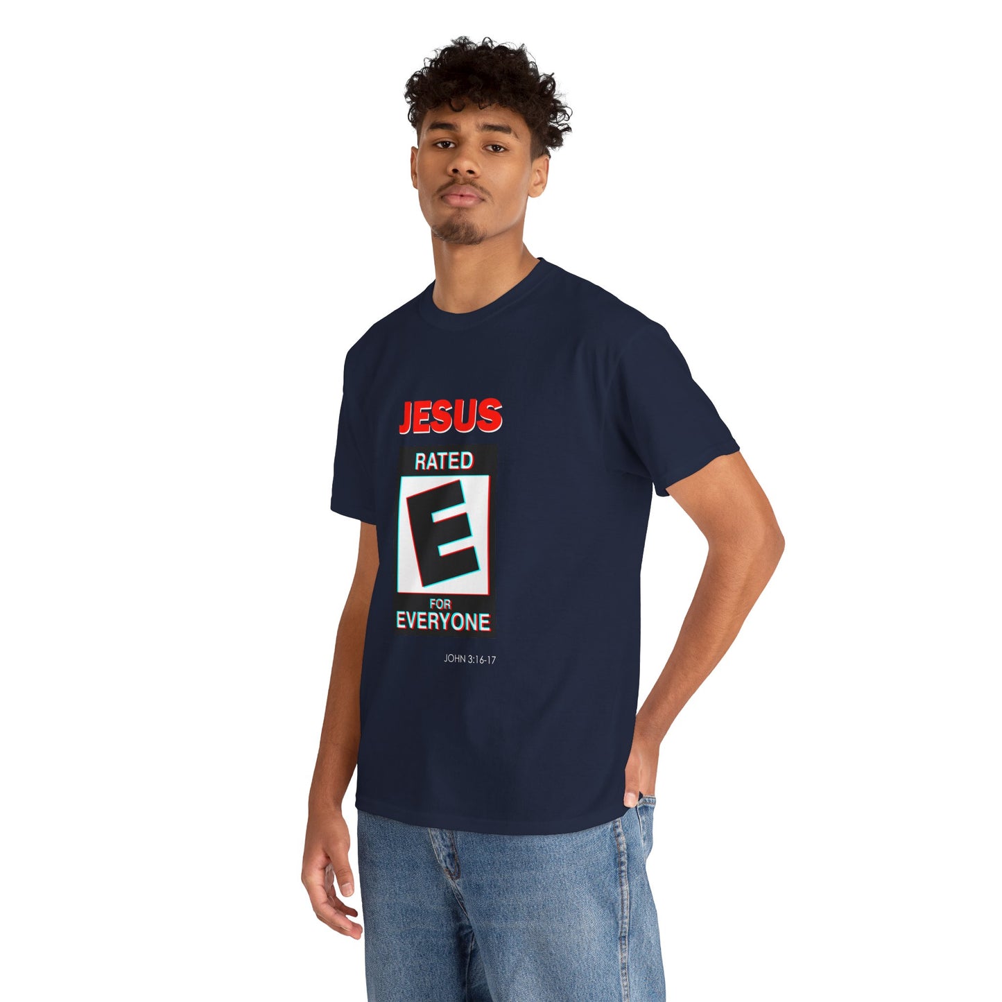 Jesus Rated E Unisex Heavy Cotton Tee Christian T-Shirt