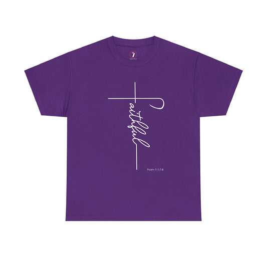 Faithful Fancy Script Unisex Heavy Cotton Tee