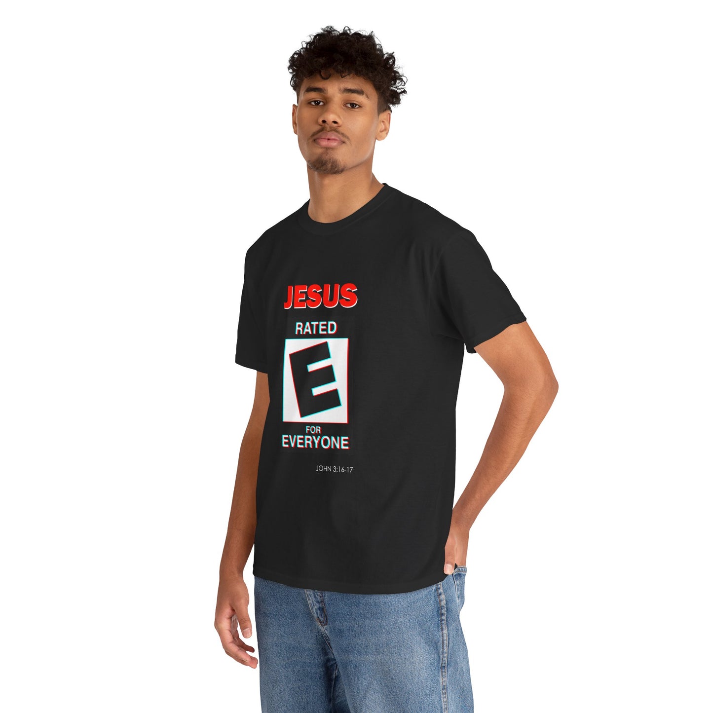 Jesus Rated E Unisex Heavy Cotton Tee Christian T-Shirt