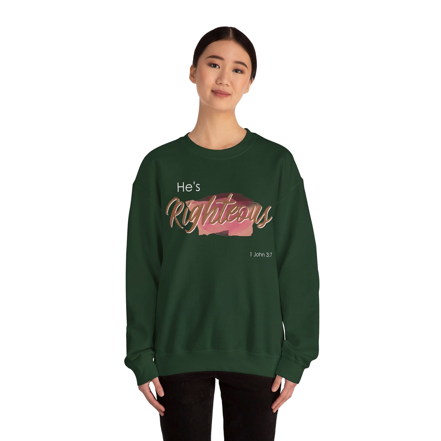He's Righteous Unisex Heavy Blend™ Crewneck Sweatshirt