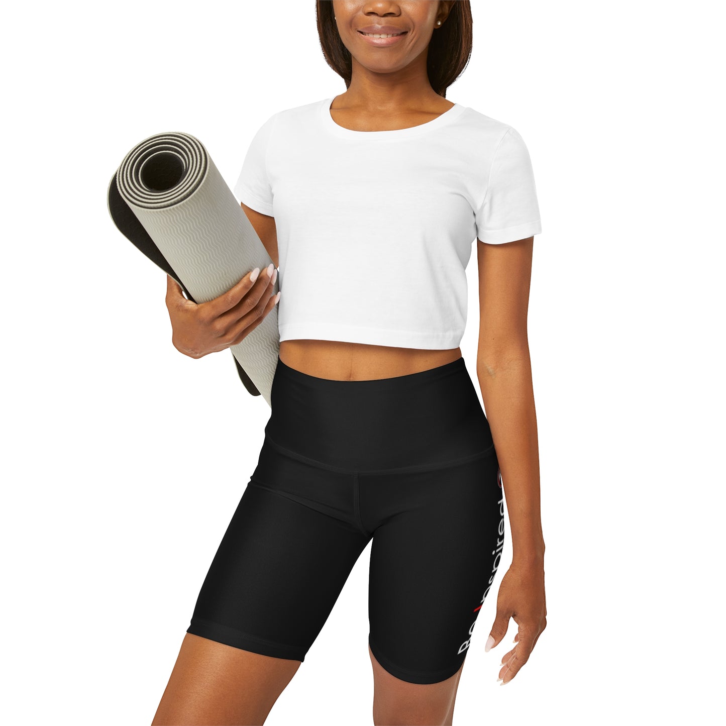 Inspire Wear High Waisted Yoga Shorts (AOP)