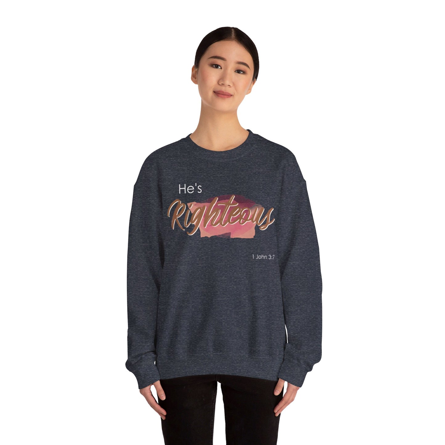 He's Righteous Unisex Heavy Blend™ Crewneck Sweatshirt