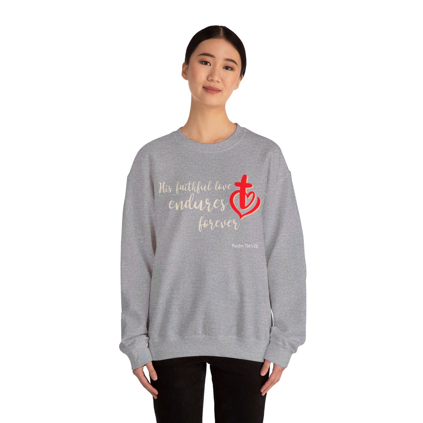 His Faithful Love Unisex Heavy Blend™ Crewneck Sweatshirt