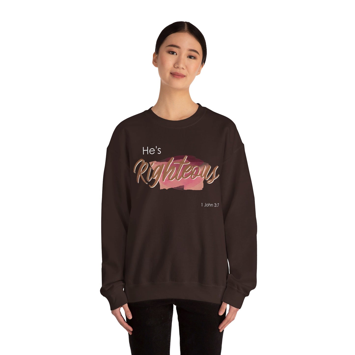 He's Righteous Unisex Heavy Blend™ Crewneck Sweatshirt