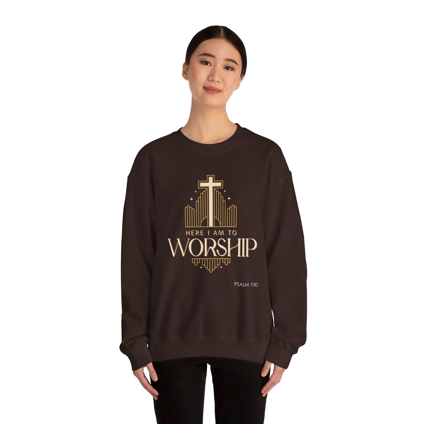 Here I Am To Worship Unisex Heavy Blend™ Crewneck Sweatshirt