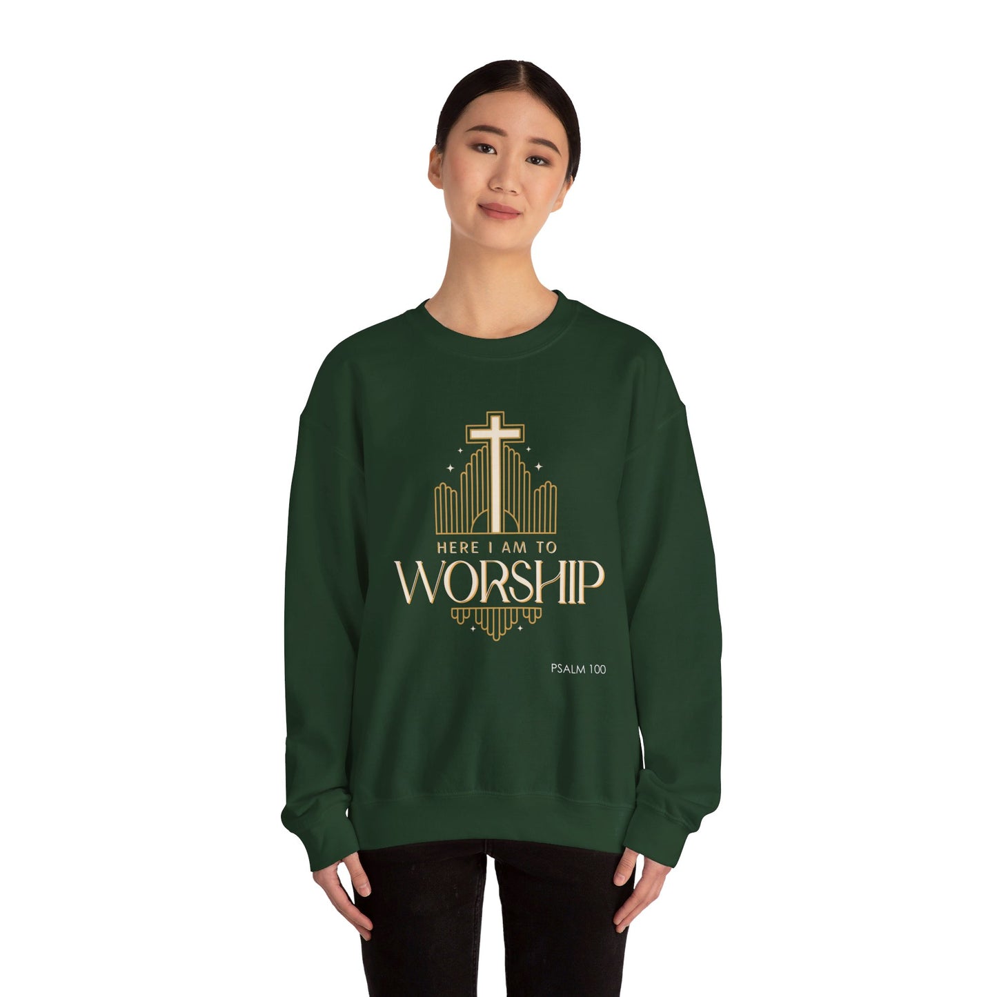 Here I Am To Worship Unisex Heavy Blend™ Crewneck Sweatshirt