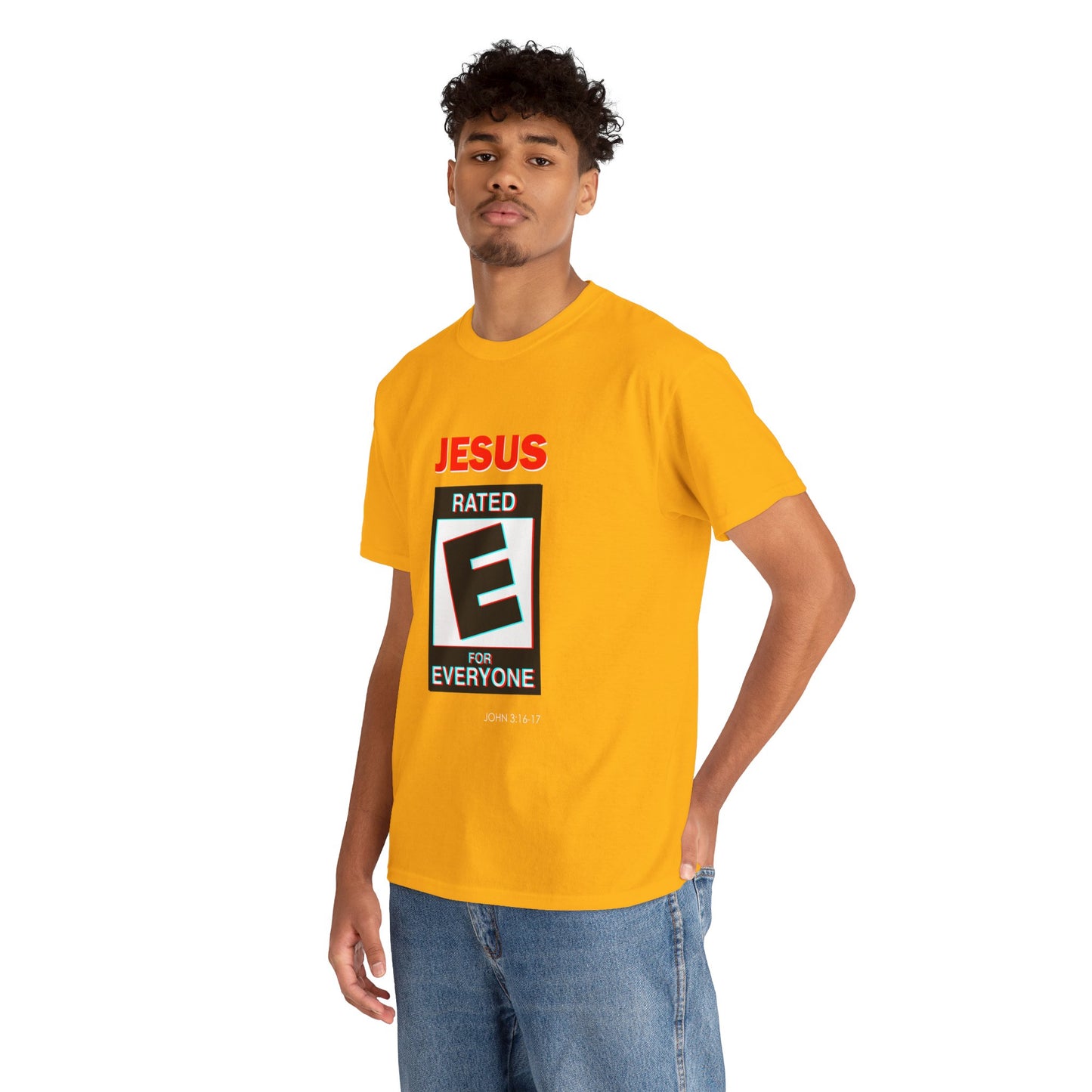 Jesus Rated E Unisex Heavy Cotton Tee Christian T-Shirt