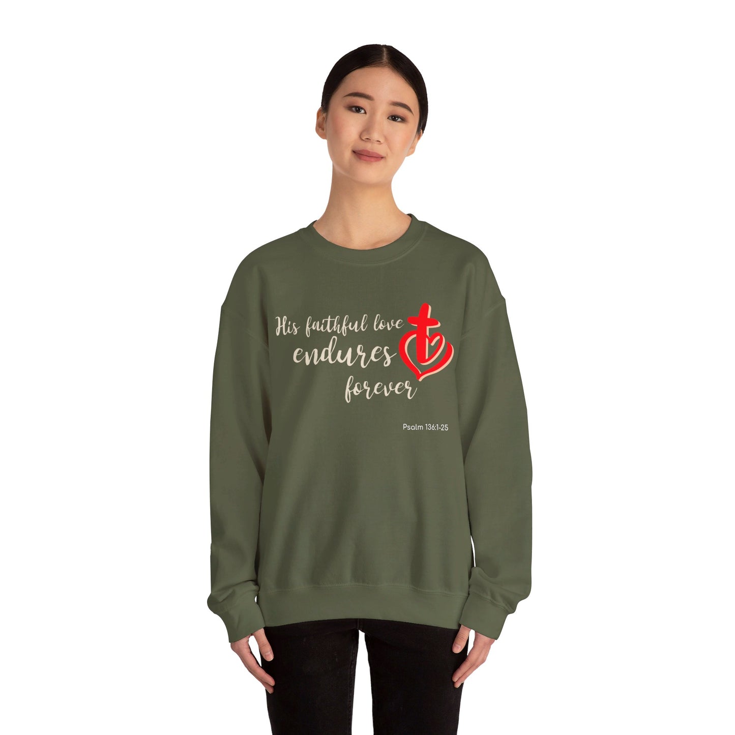 His Faithful Love Unisex Heavy Blend™ Crewneck Sweatshirt
