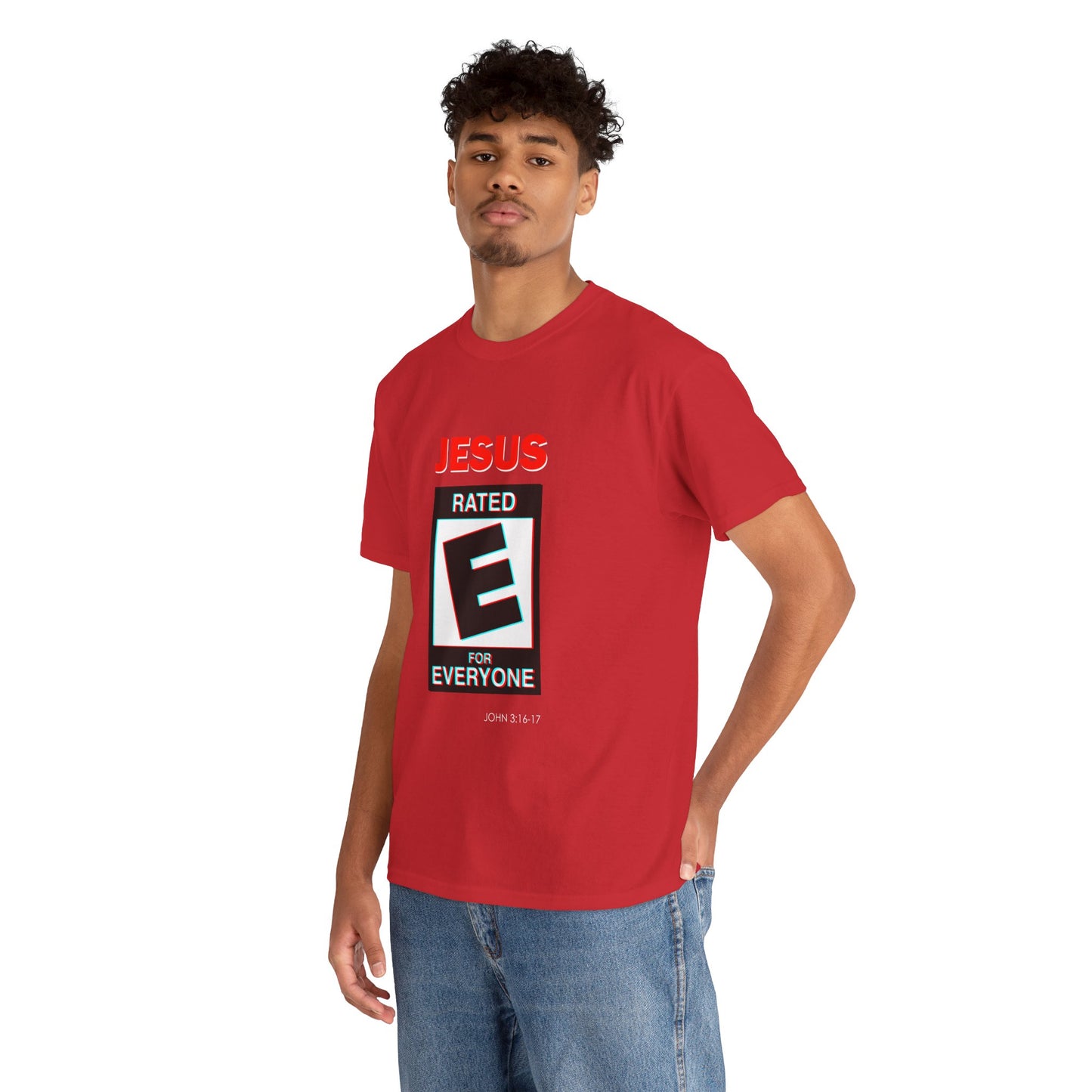 Jesus Rated E Unisex Heavy Cotton Tee Christian T-Shirt