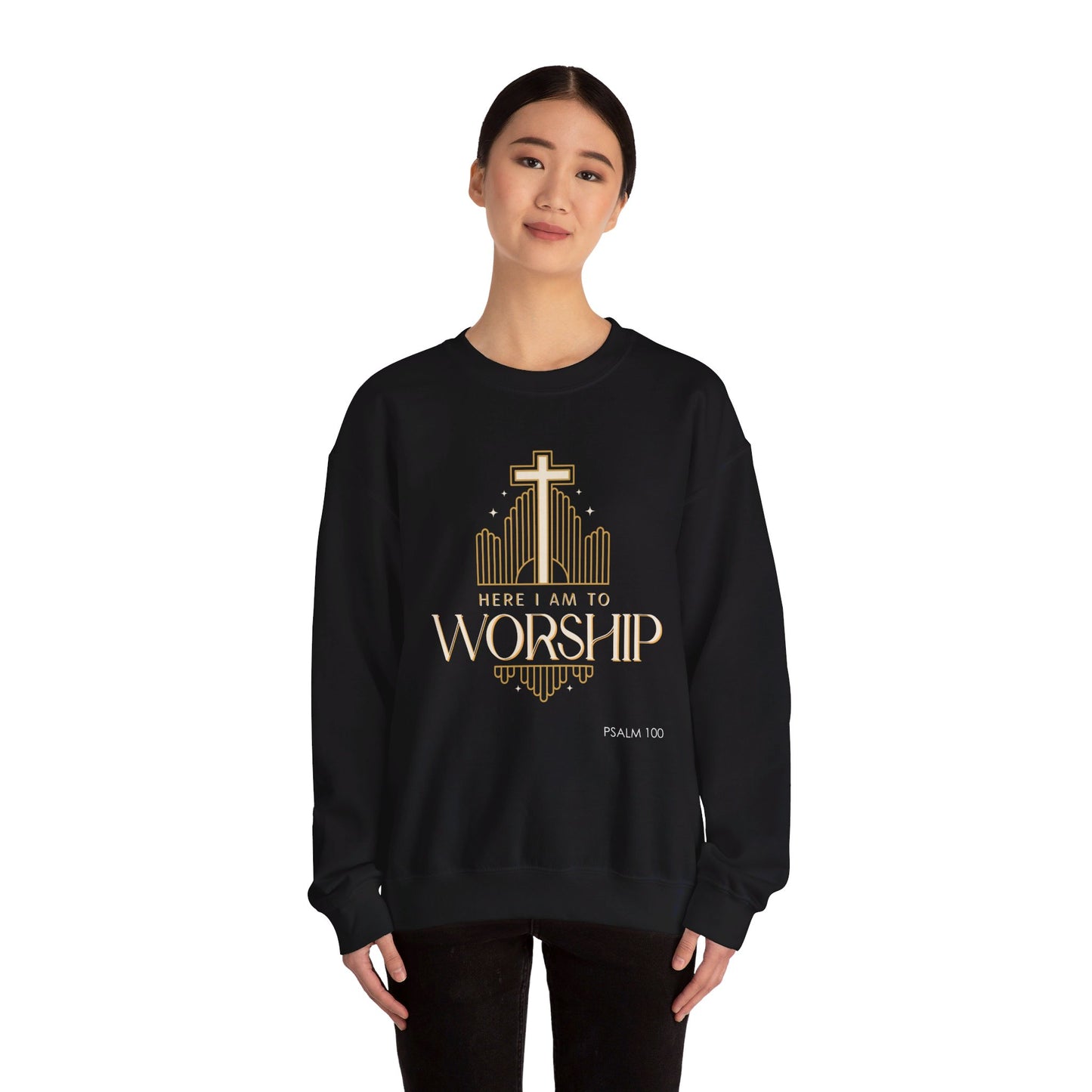 Here I Am To Worship Unisex Heavy Blend™ Crewneck Sweatshirt