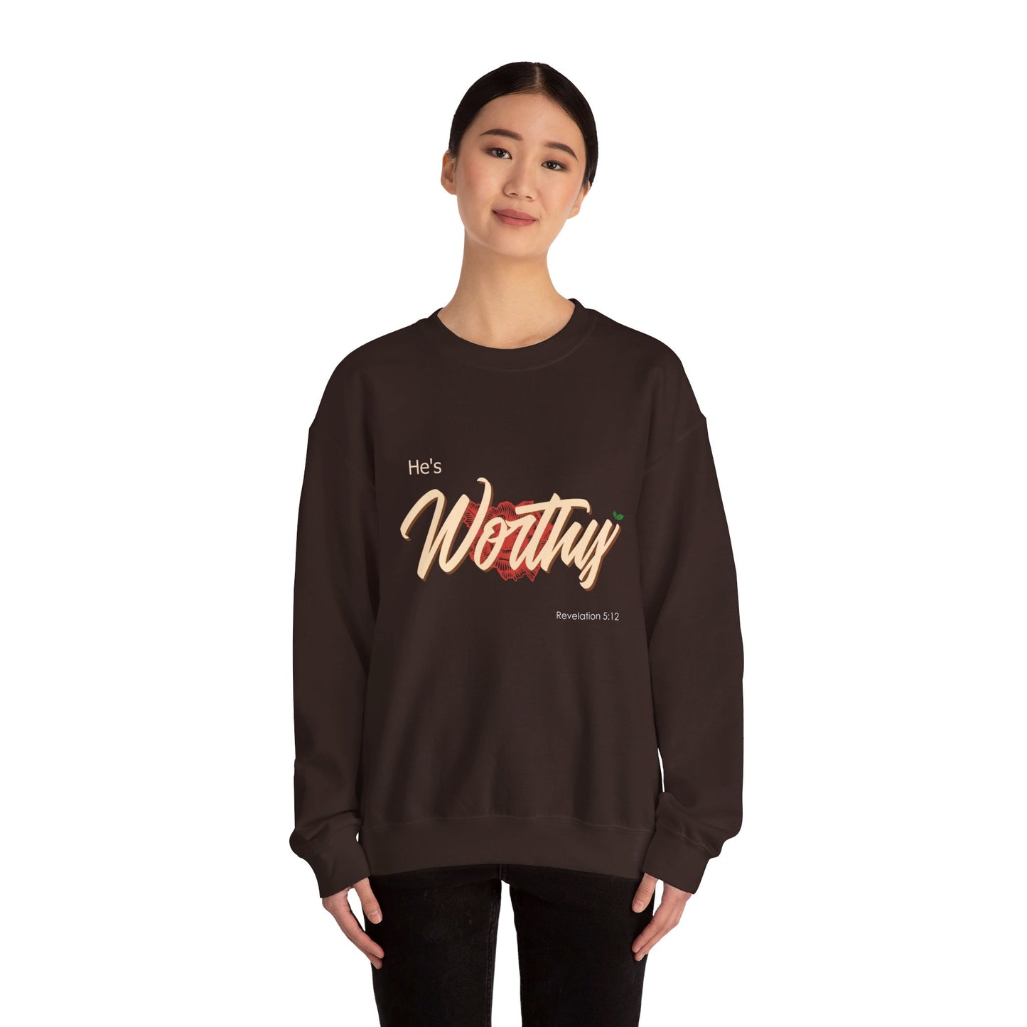 He's Worthy Unisex Heavy Blend™ Crewneck Sweatshirt