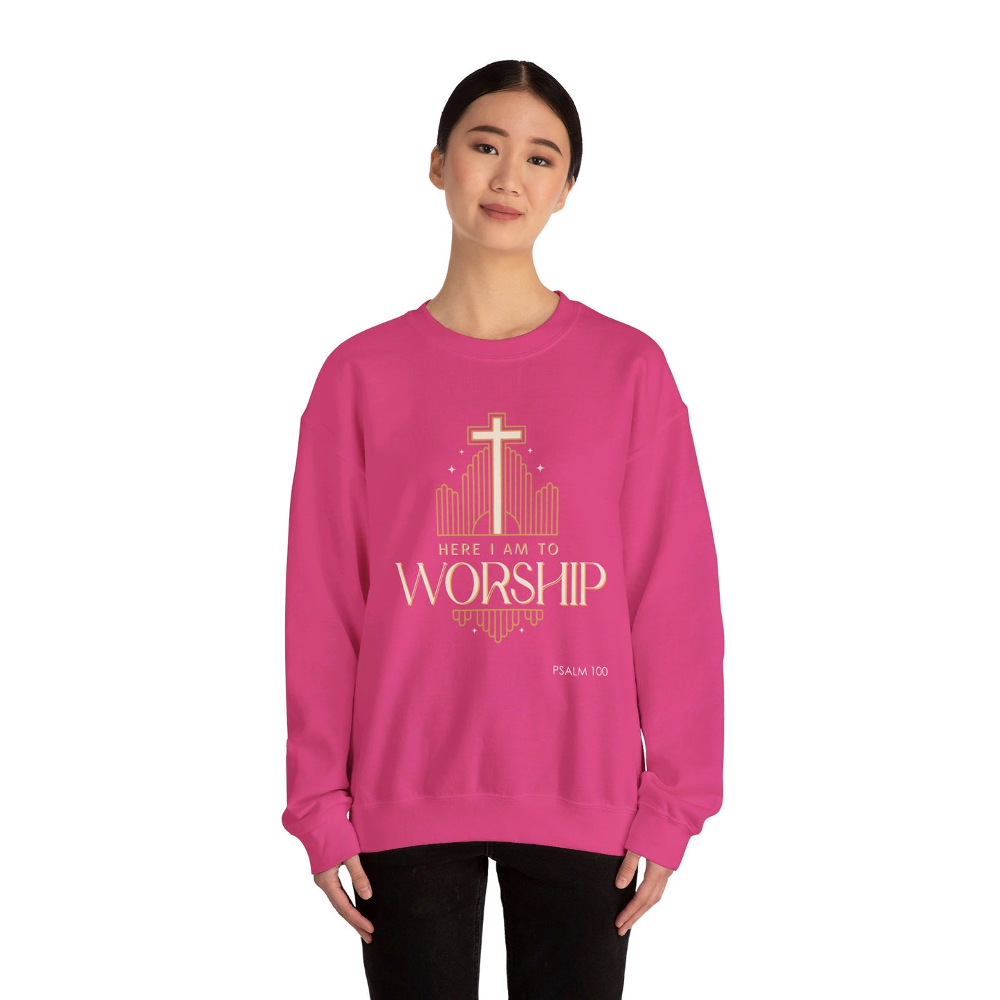 Here I Am To Worship Unisex Heavy Blend™ Crewneck Sweatshirt