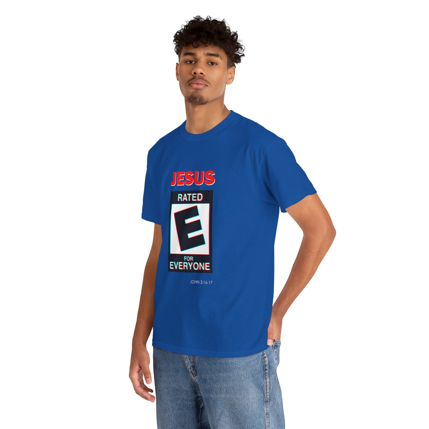 Jesus Rated E Unisex Heavy Cotton Tee Christian T-Shirt