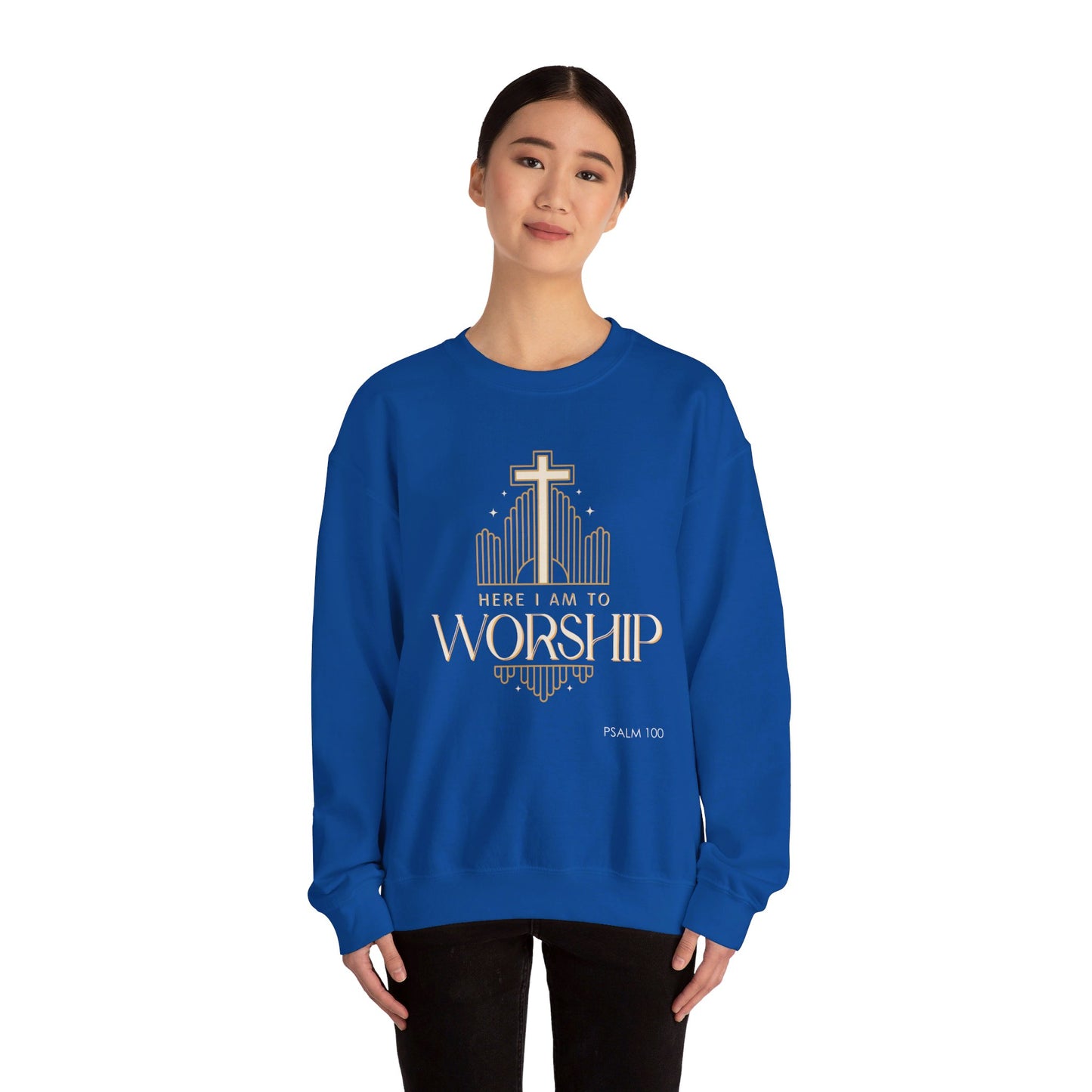 Here I Am To Worship Unisex Heavy Blend™ Crewneck Sweatshirt