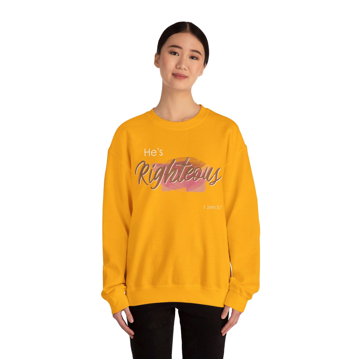 He's Righteous Unisex Heavy Blend™ Crewneck Sweatshirt