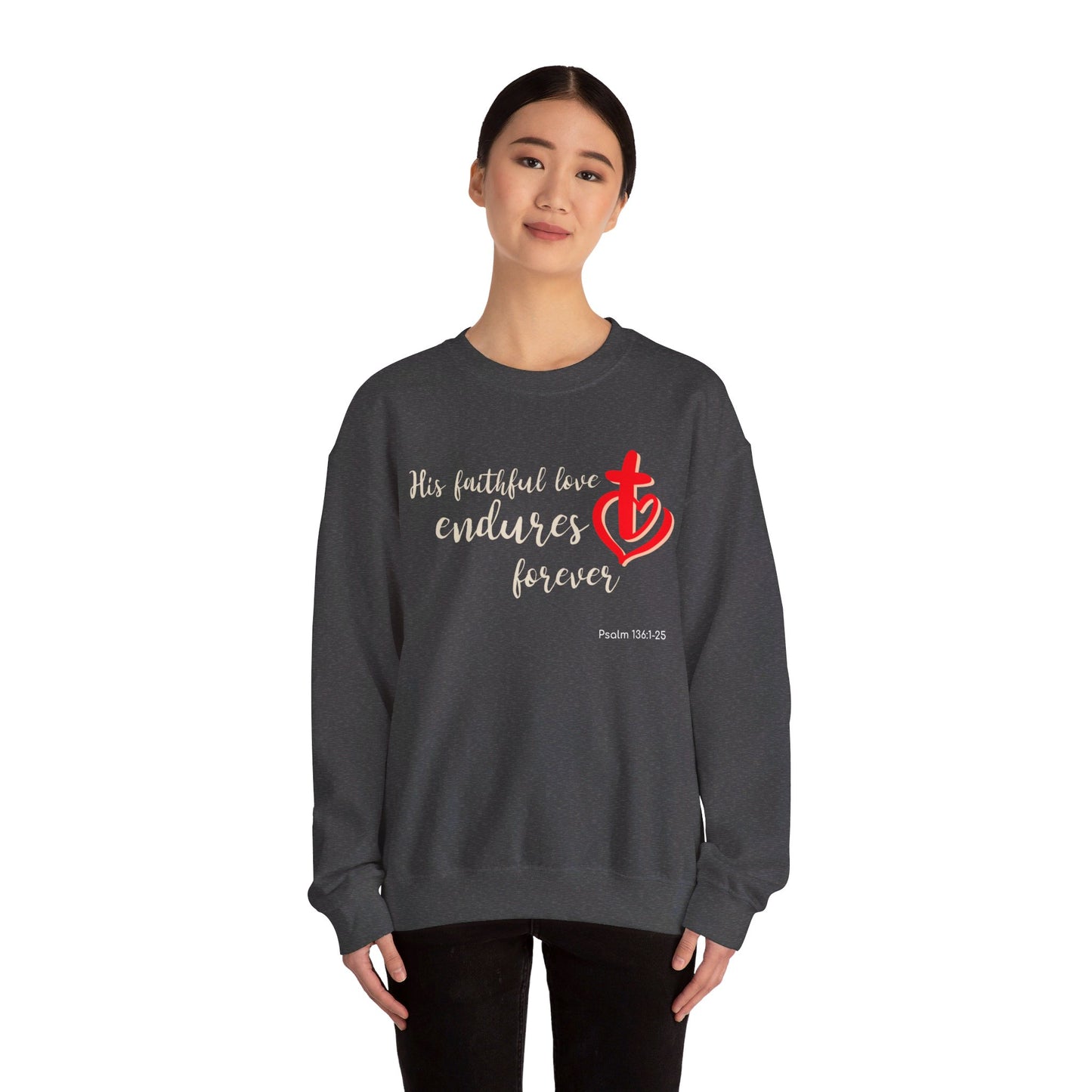 His Faithful Love Unisex Heavy Blend™ Crewneck Sweatshirt