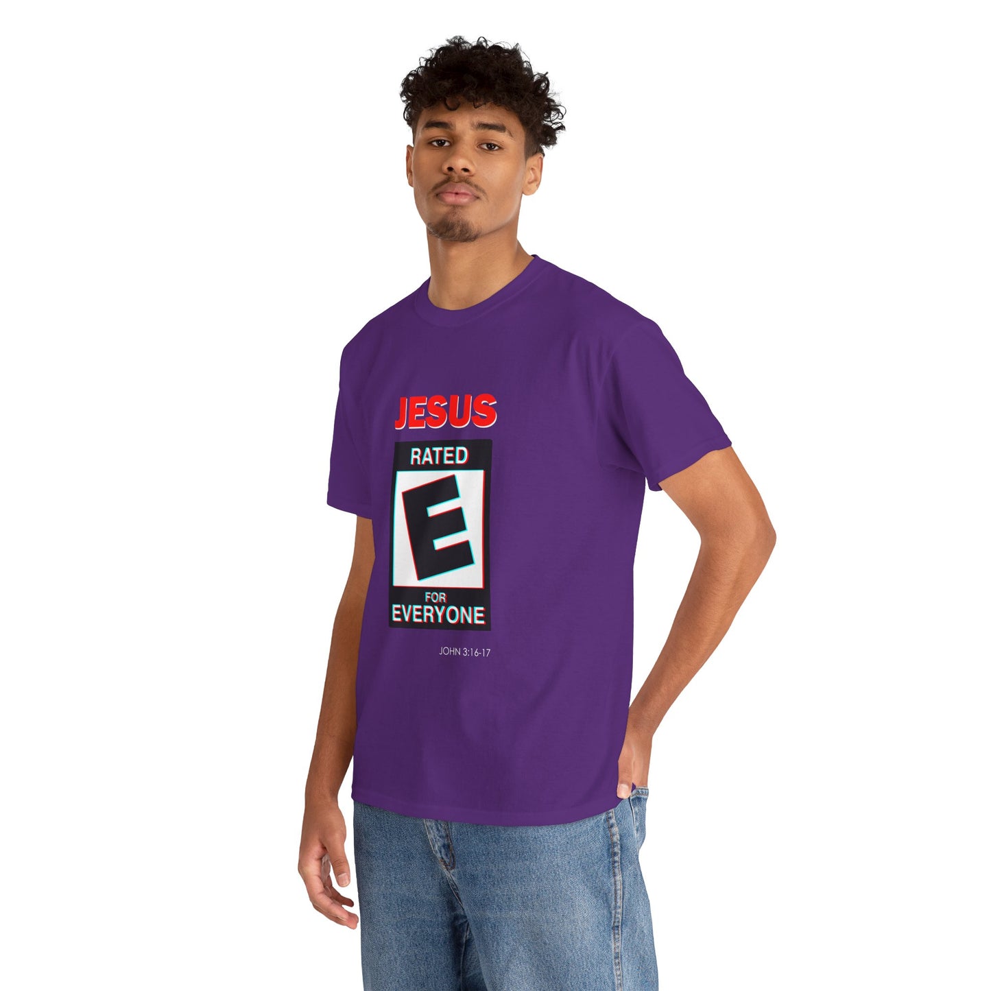 Jesus Rated E Unisex Heavy Cotton Tee Christian T-Shirt