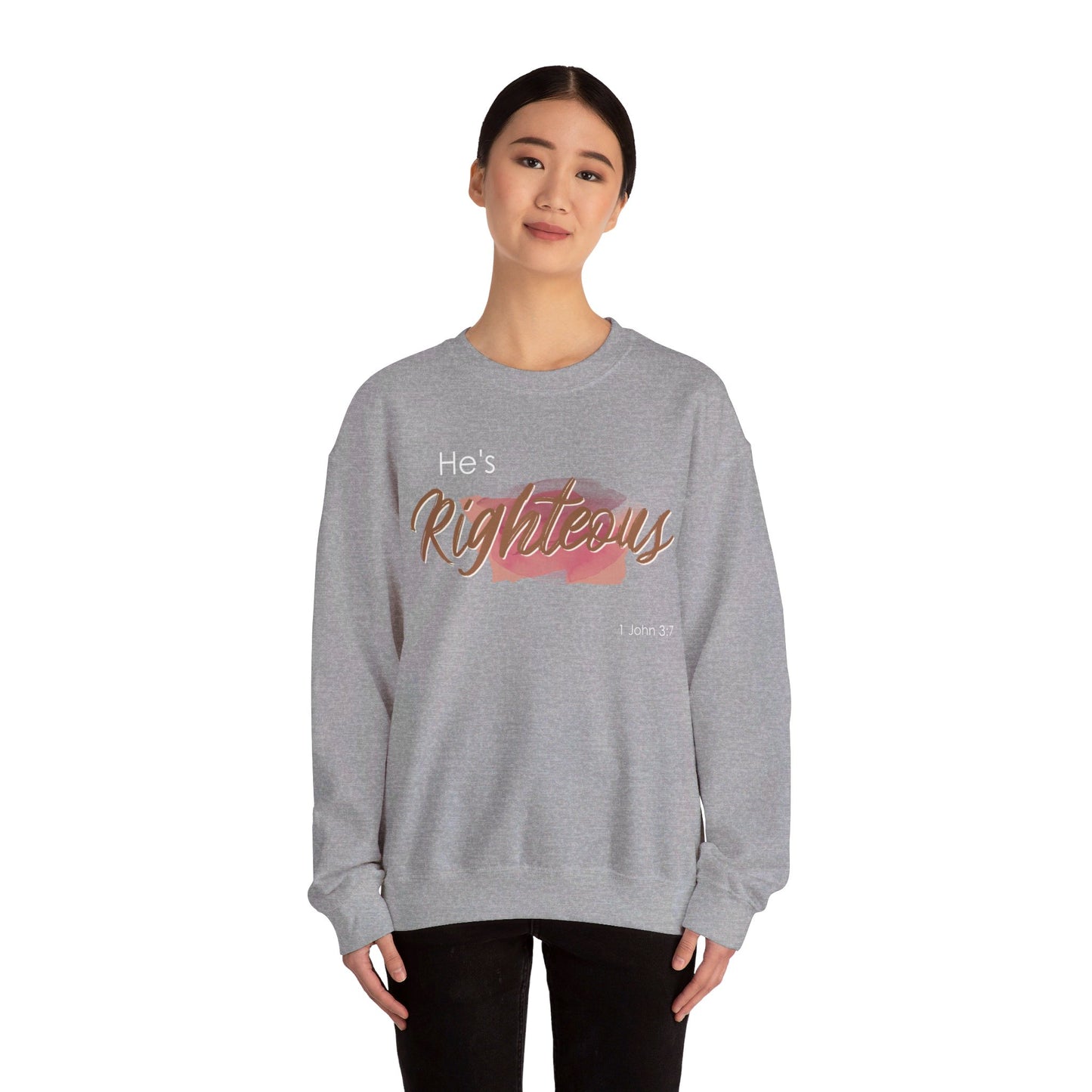 He's Righteous Unisex Heavy Blend™ Crewneck Sweatshirt