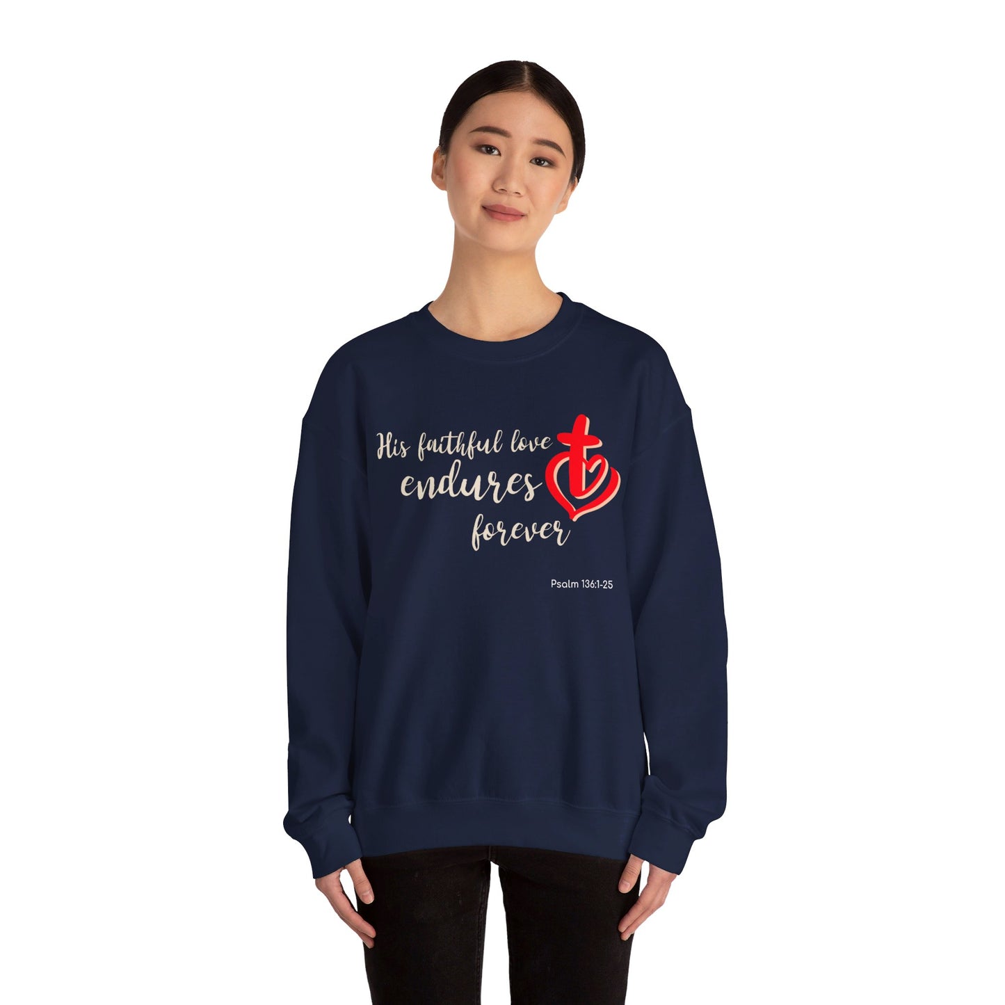 His Faithful Love Unisex Heavy Blend™ Crewneck Sweatshirt