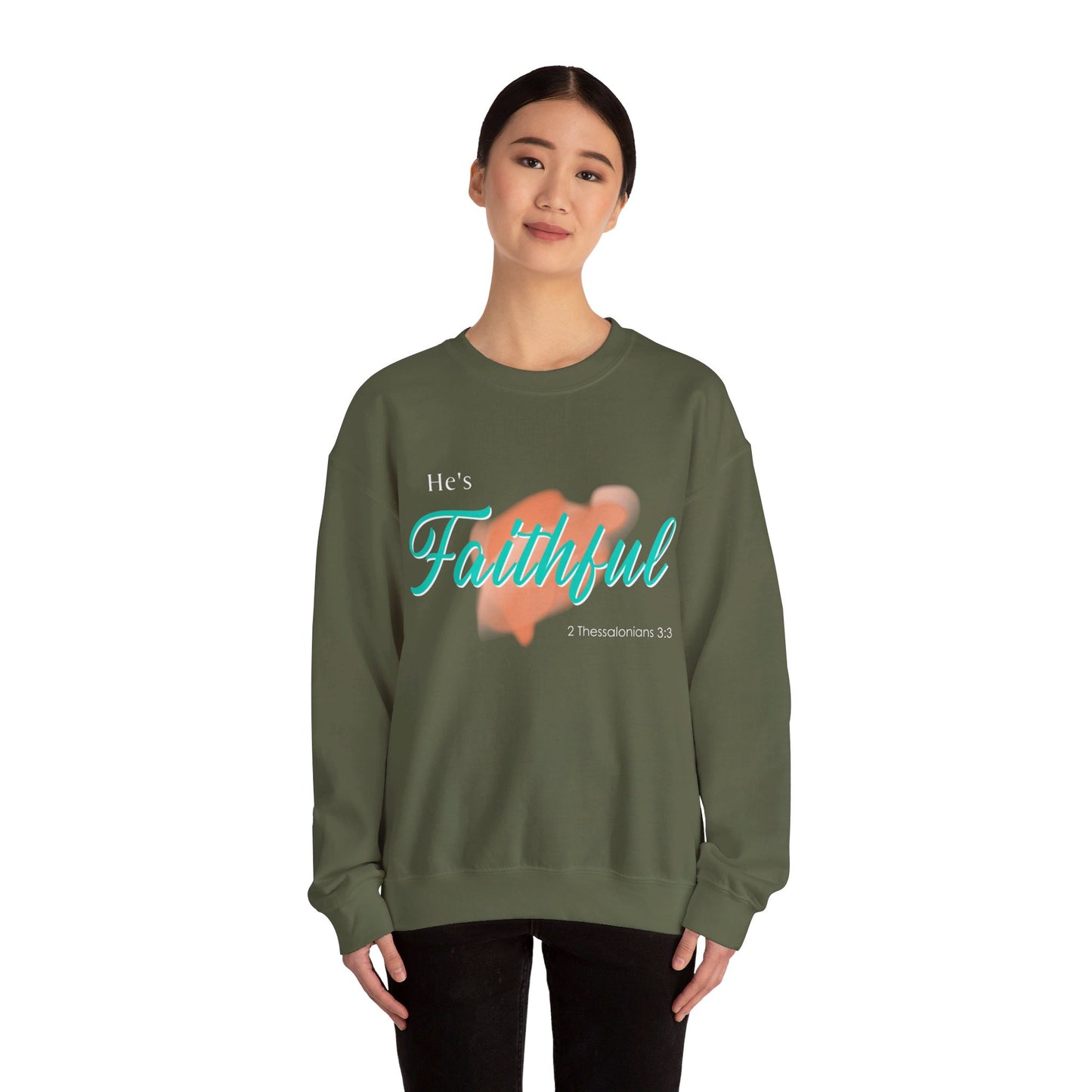 He's Faithful Unisex Heavy Blend™ Crewneck Sweatshirt