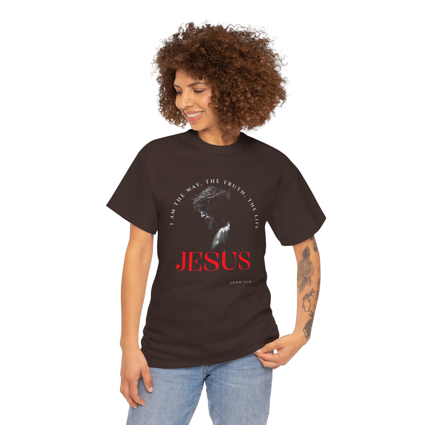 I AM the Way, the Truth, the Life Inspirational Unisex Heavy Cotton Tee