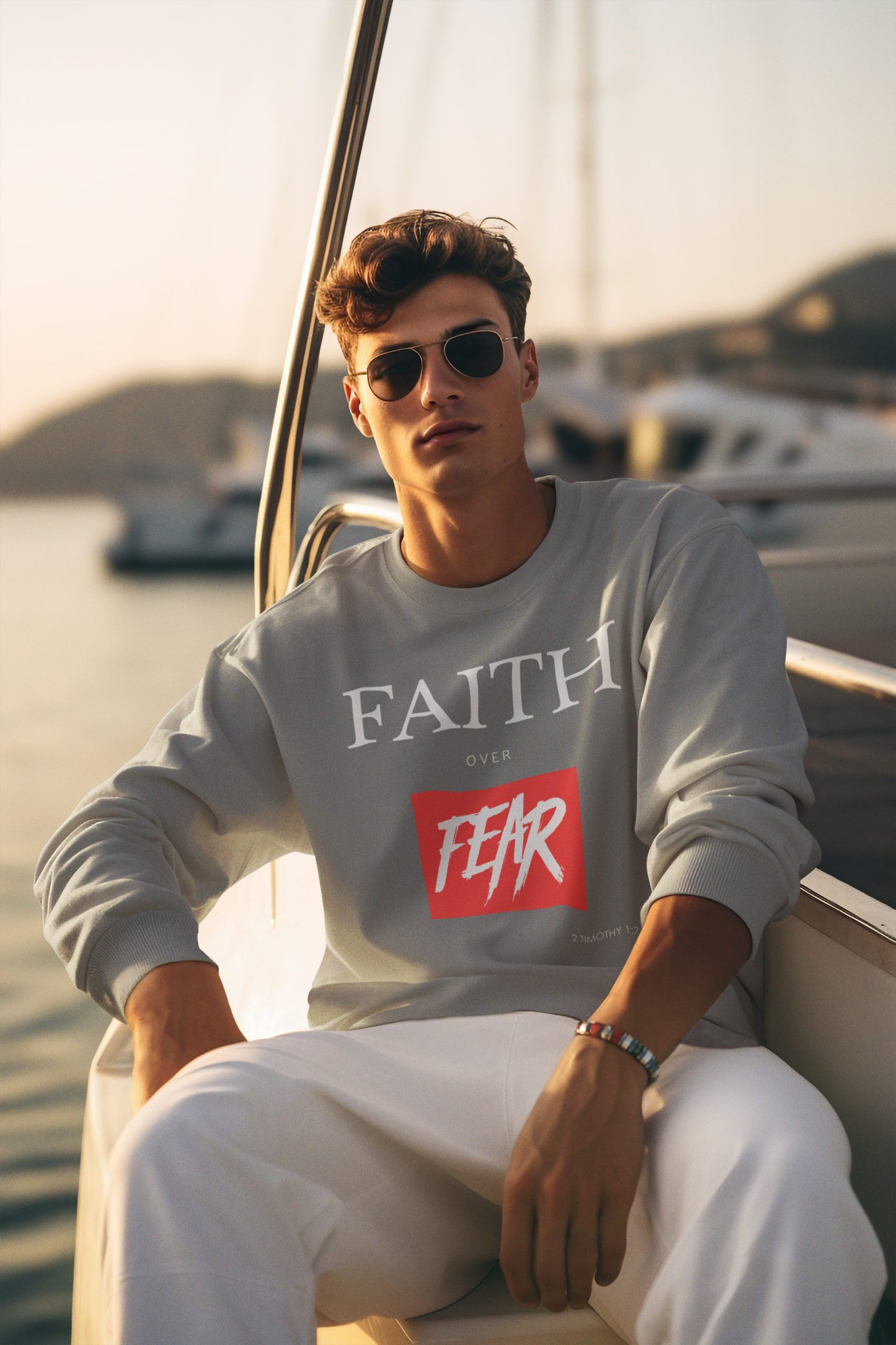Faith over Fear Men's Unisex Heavy Blend™ Crewneck Sweatshirt