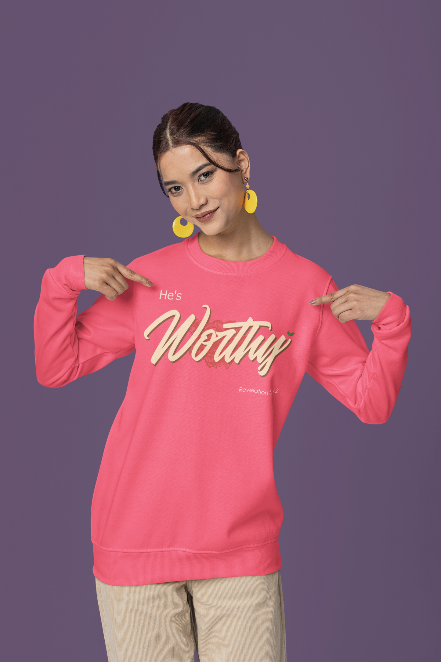 He's Worthy Unisex Heavy Blend™ Crewneck Sweatshirt
