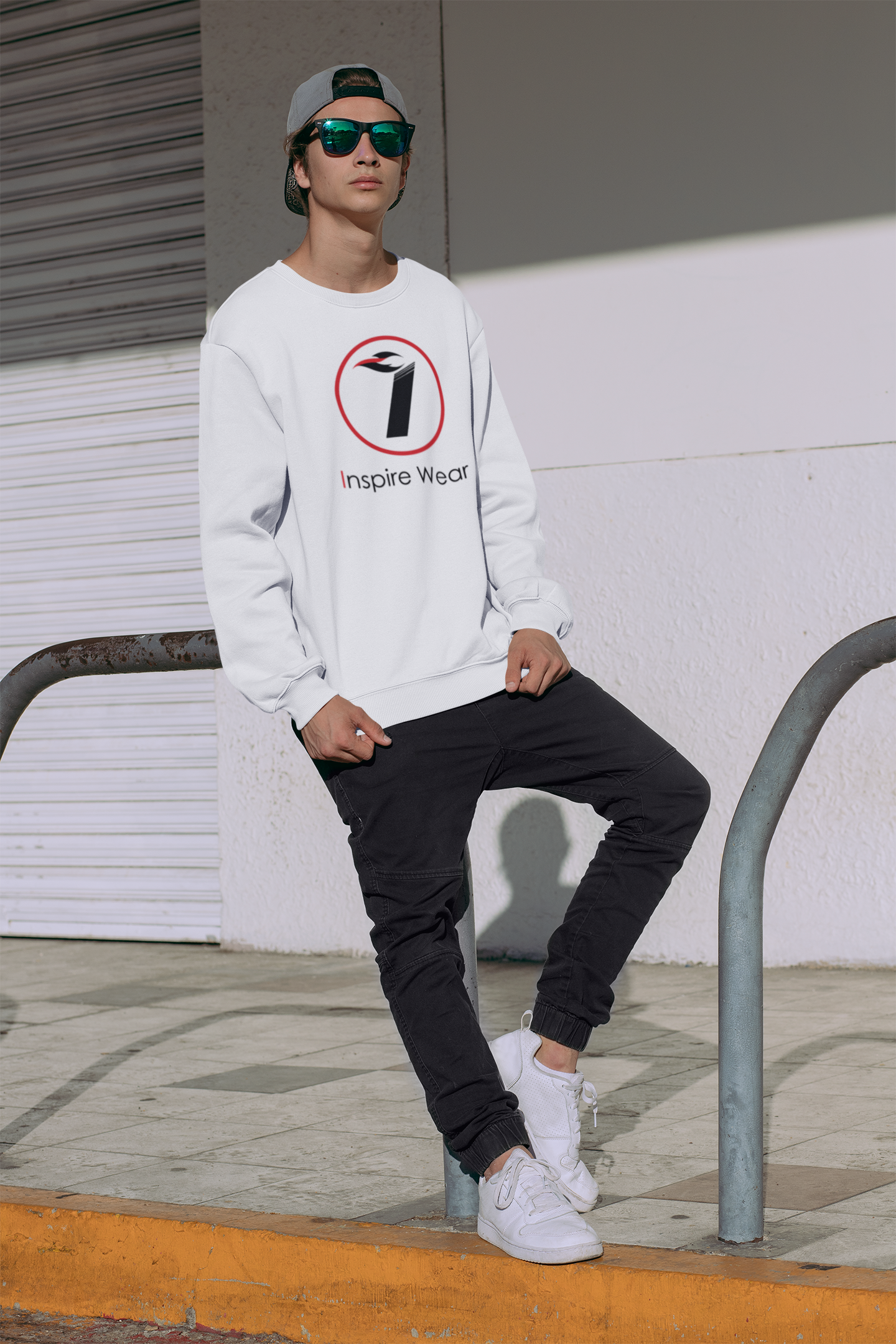 Inspire Wear Black Logo Unisex Heavy Blend™ Crewneck Sweatshirt