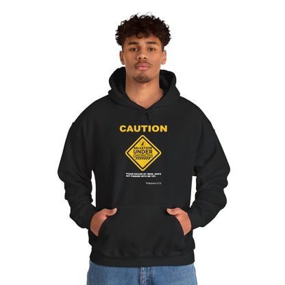 "Caution Salvation Under Construction" Graphic Pullover Hoodie