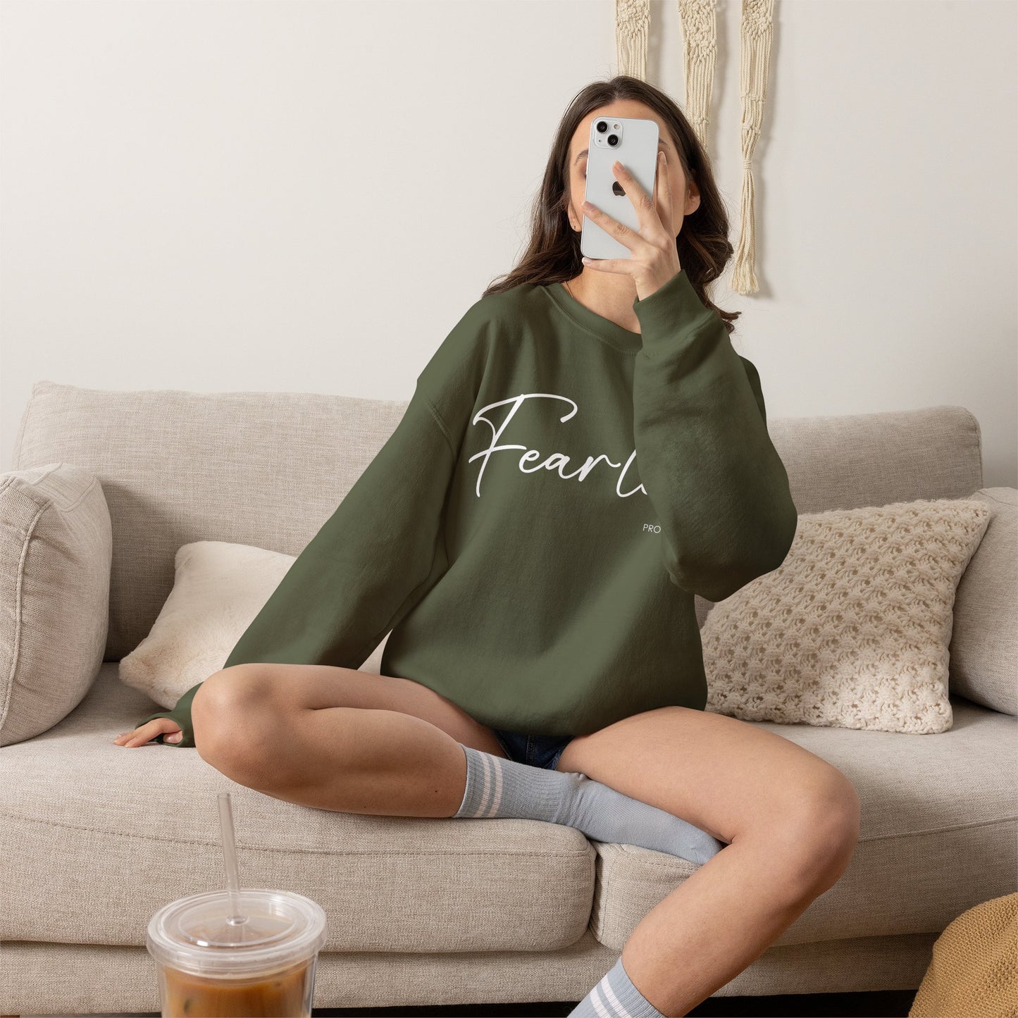 "Fearless" Inspirational Crewneck Sweatshirt — (Proverbs 31)