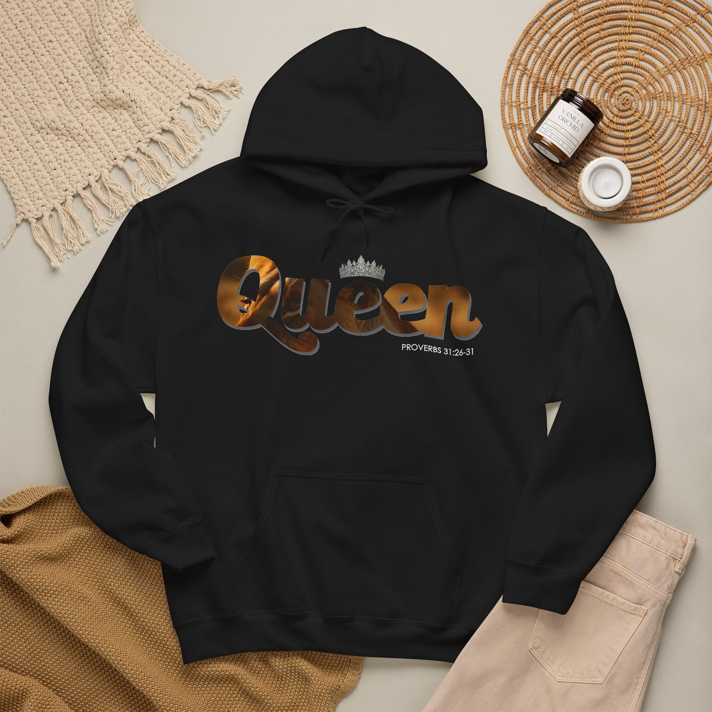 "I am Queen" Womens Affirmation Heavy Blend™ Hooded Sweatshirt