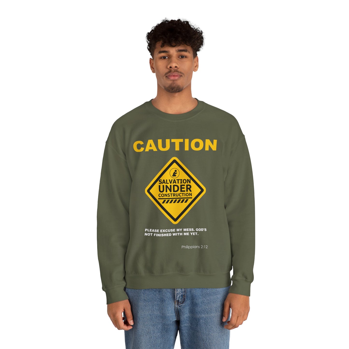 Caution: Salvation Under Construction Crewneck Sweatshirt