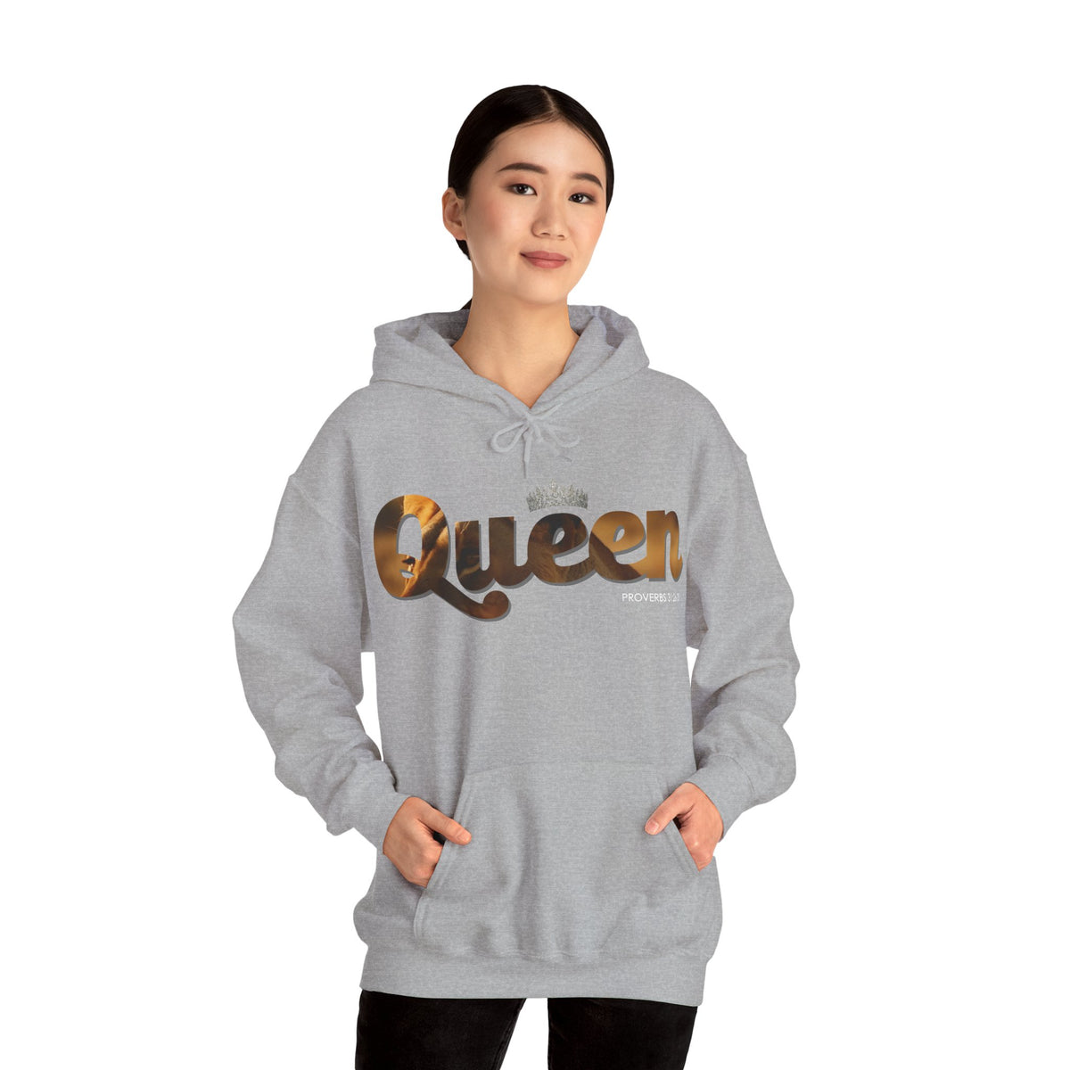 "I am Queen" Womens Affirmation Heavy Blend™ Hooded Sweatshirt