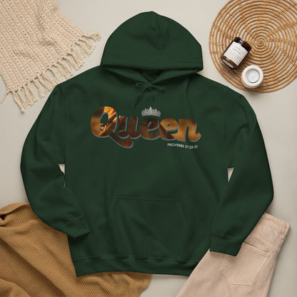 "I am Queen" Womens Affirmation Heavy Blend™ Hooded Sweatshirt