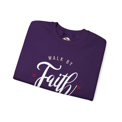 "Walk by Faith, Not by Sight" Motivational Pullover Crewneck Sweatshirt