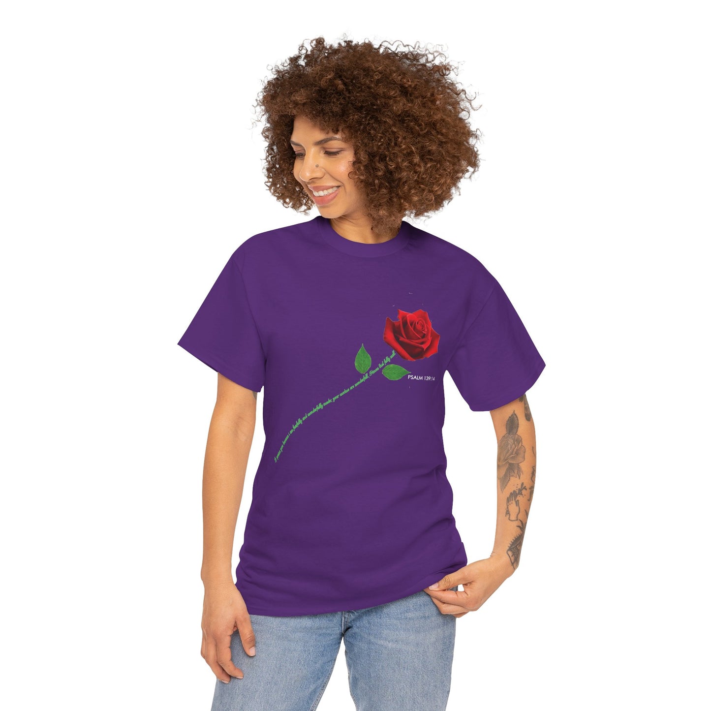 "Fearfully and Wonderfully Made" Rose Affirmative Graphic T-Shirt