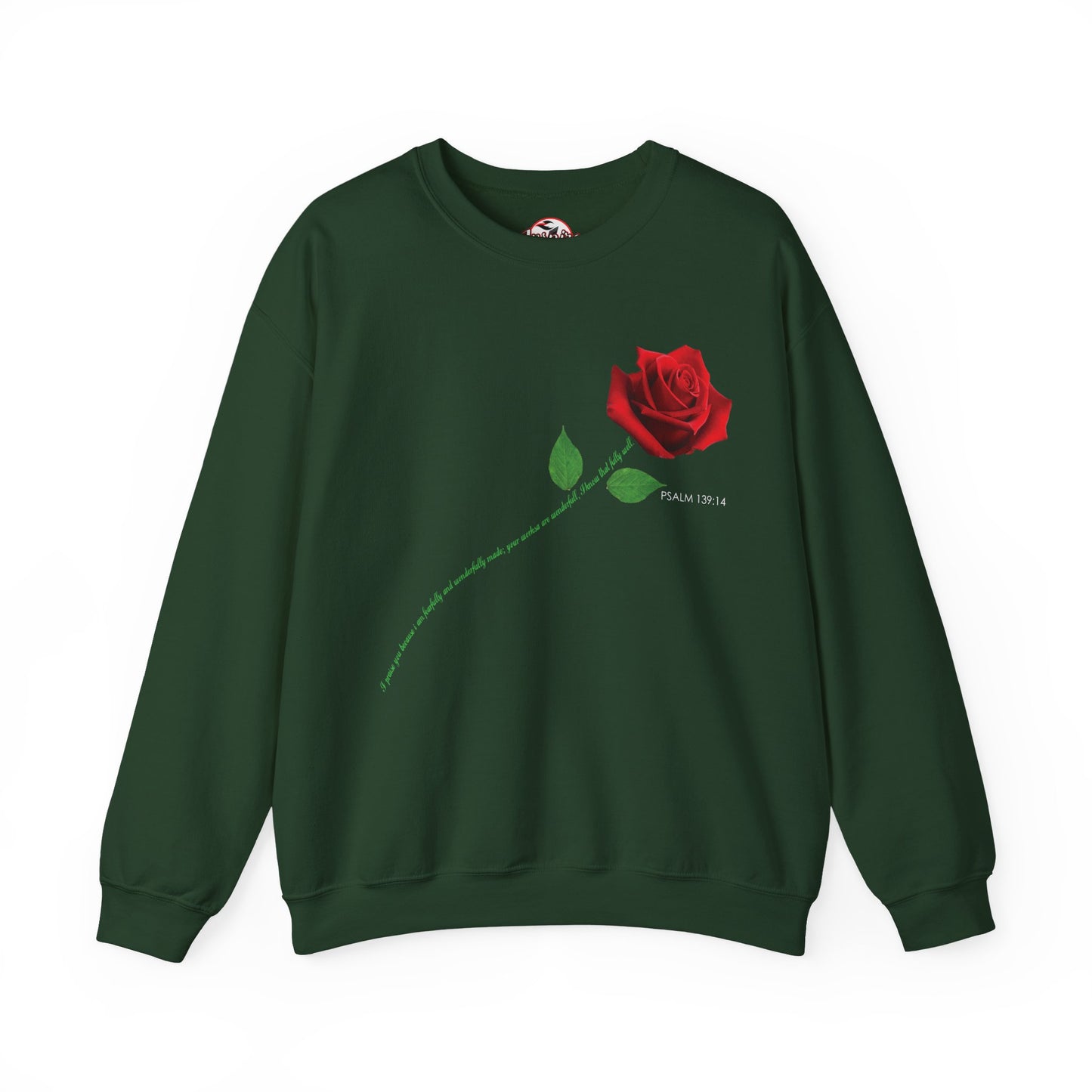 "Fearfully and Wonderfully Made" Rose Crewneck Sweatshirt