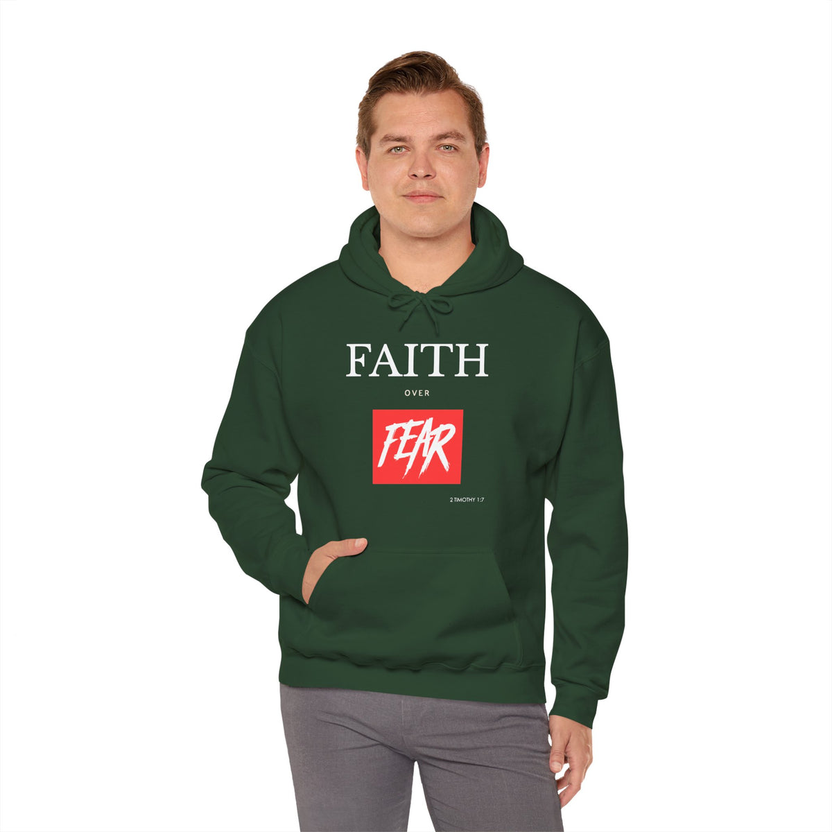 "Faith Over Fear" Inspirational Pullover Hoodie
