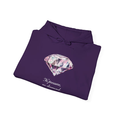 "No pressure, no Diamond" Inspirational Graphic Pullover Hoodie