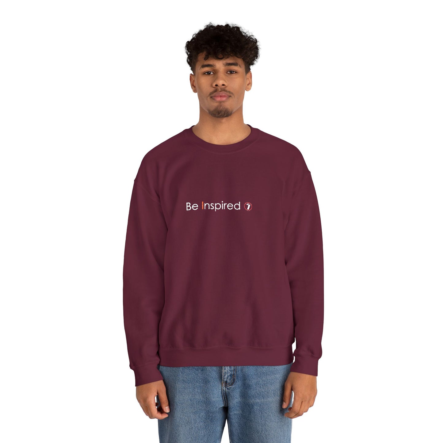 "Be Inspired" Embroidered Crewneck Sweatshirt