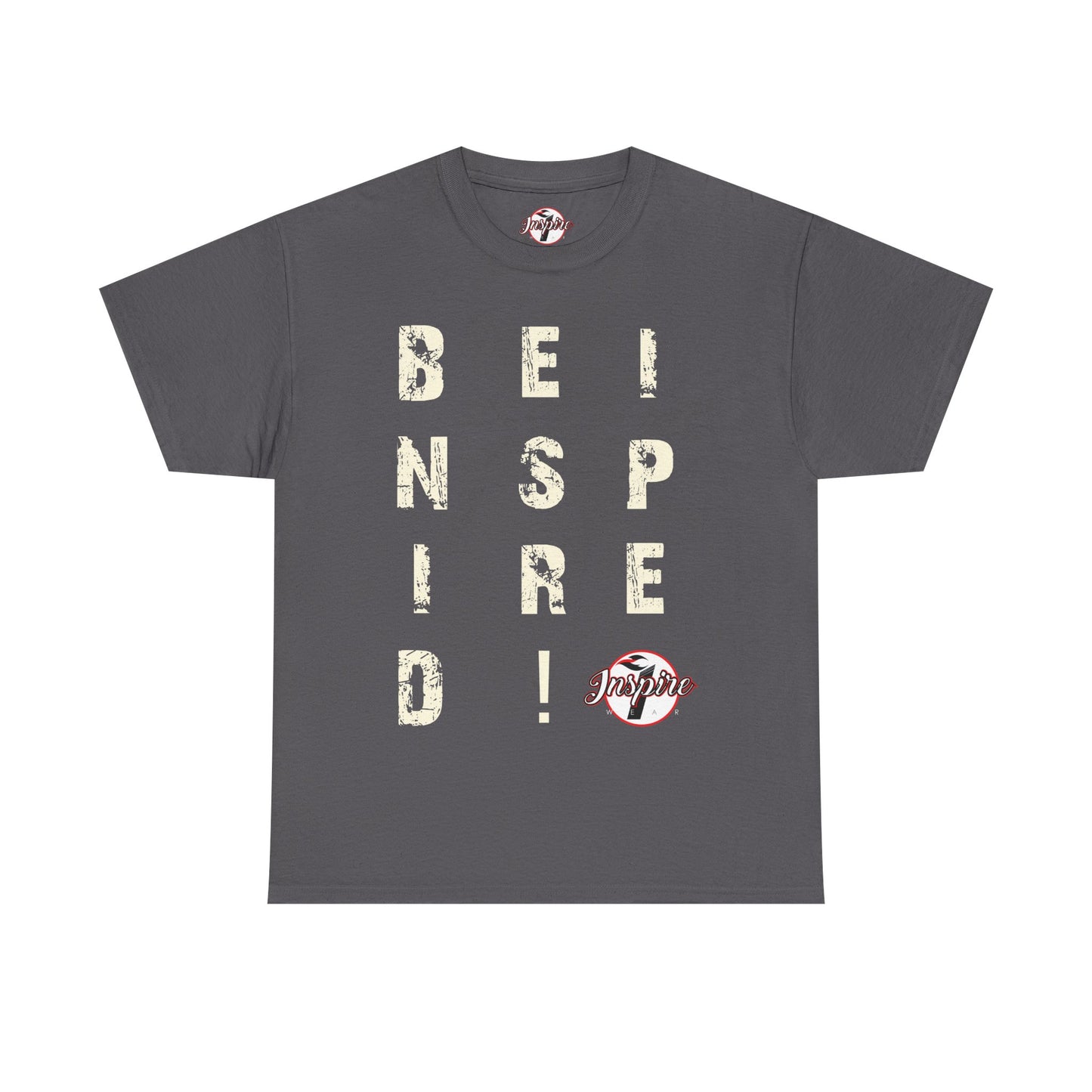 "Be Inspired" Motivational Vertical Graphic T-Shirt