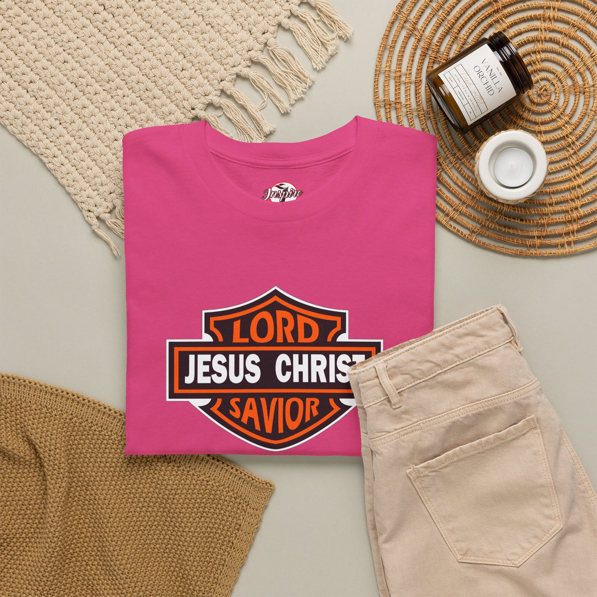 Jesus Christ Savior T‑Shirt — Lord Savior Motorcycle Shield Design